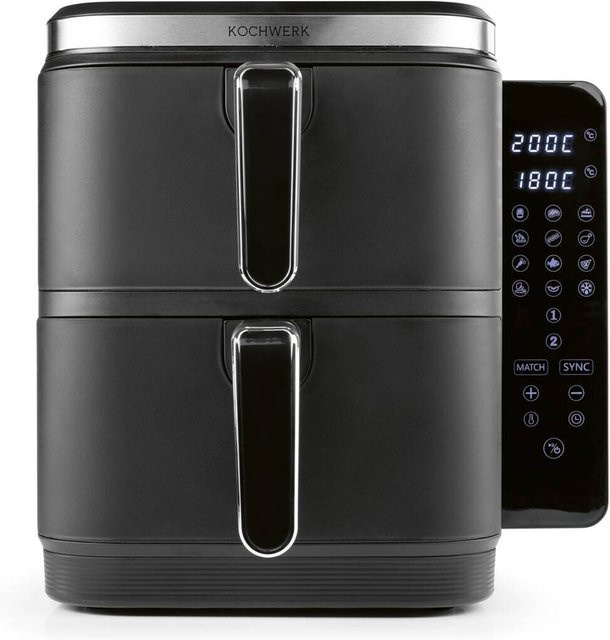 Kochwerk Heißluftfritteuse Dual Zone mit Digital Display in Schwarz - Bild 1