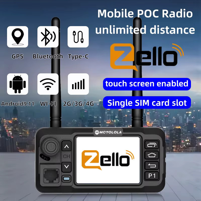 Motorola Mini Zello Android 4G kabellose Auto-Gegensprechanlage mit Touchscreen, Bluetooth, GPS und Wi-Fi in Schwarz - Bild 5