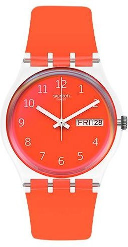 Swatch Armbanduhr, Quarz, Kunststoff, Rot, Unisex - Bild 1