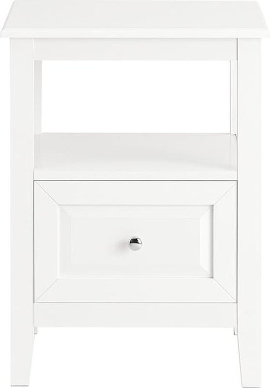 SoBuy Nachttisch mit 1 Schublade in Weiß, Modernes Design, B/T/H: 45 x 35 x 60 cm - Bild 1