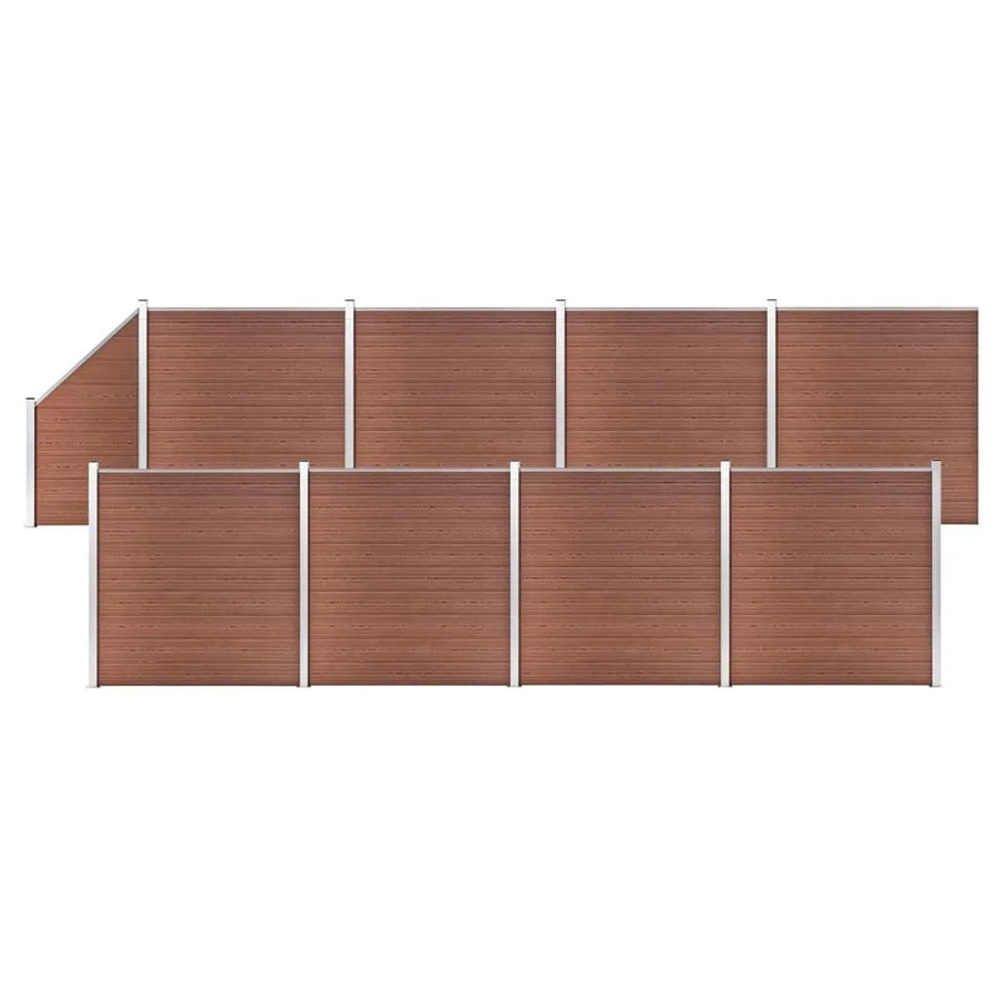 vidaXL WPC Zaun-Set aus WPC und Aluminium in Braun, B/H: 1484 x 186 cm - Bild 2