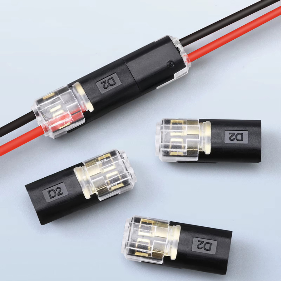 D1 D2 LED-Kabelverbinder in Schwarz, lötfreie Plug-and-Play Anschlussblöcke aus PVC-isoliertem Kunststoff für deine Beleuchtung - Bild 3