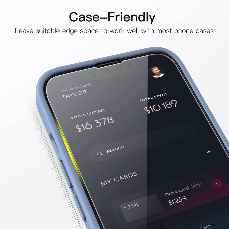 3er-Set NYFundas Displayschutzfolie aus gehärtetem Glas für iPhone 16e, 16, 15 Pro Max, 14 Plus, 13 Mini, 12, 11 und SE in Transparent - Bild 3