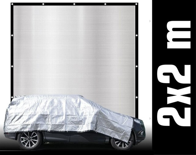 AMANKA Aluminium Schattennetz in Grau und Silber, B/T/H: 200 x 200 x 200 cm - Bild 1