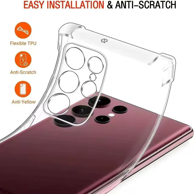 Ricestate Transparente Stoßfeste Funda-Hülle für Samsung Galaxy S25 S24 S23 S22 S21 Plus S20 Ultra S24 FE Note 20 Ultra 5G Clear Cover - Bild 3