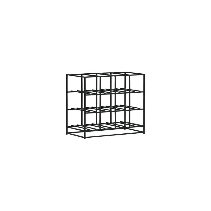 House Doctor Weinregal 12 Wandmontage Metall Schwarz Matt im Industriestil - Bild 1