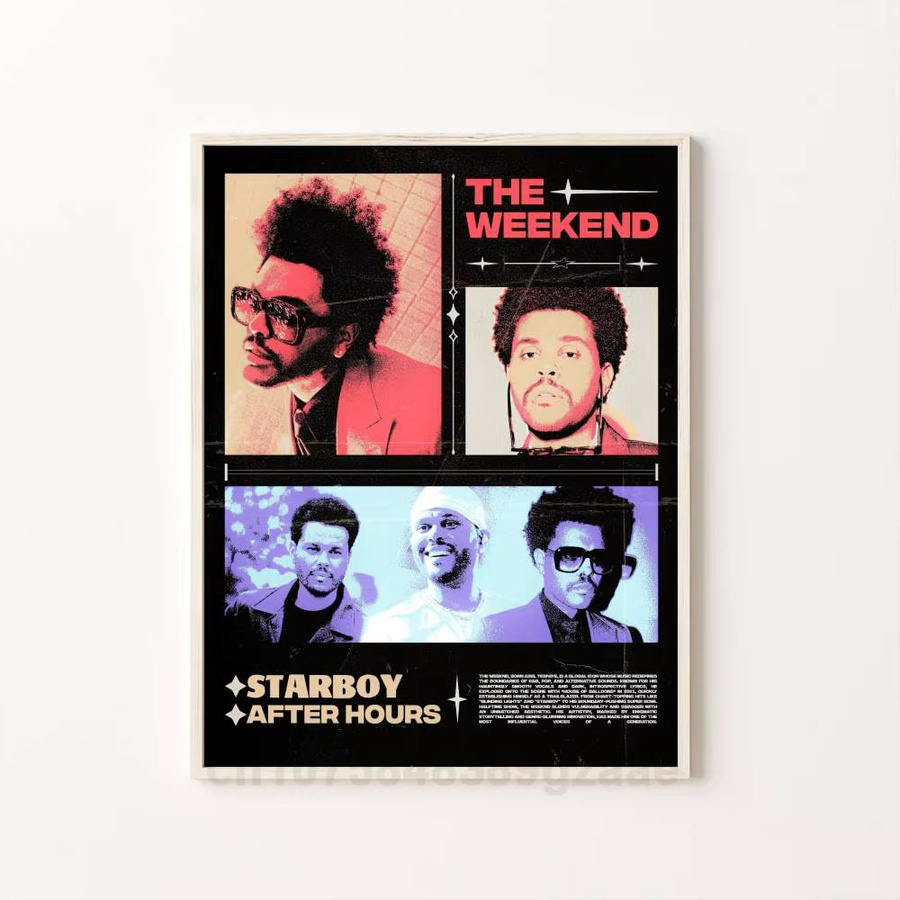 Kayou Musik Poster The Weeknd Hip Hop Wandkunst für Wohnzimmer und Schlafzimmer, Mehrfarbig - Bild 7