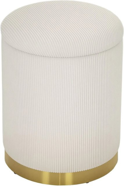 HOMCOM Sitzhocker mit Stauraum in Cremeweiß mit Stahlgestell, B/T/H: 36 x 36 x 44 cm - Bild 1