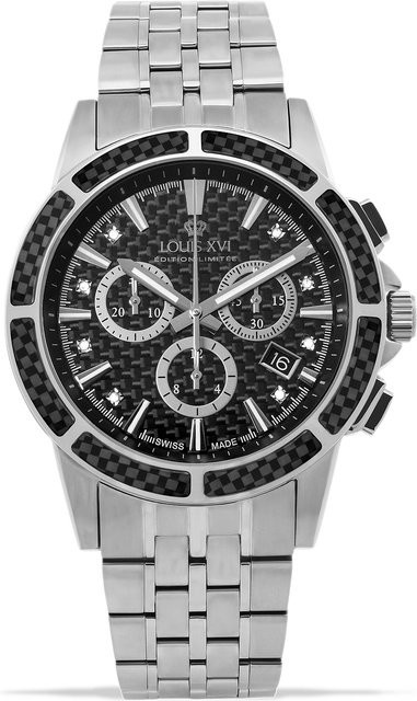 LOUIS XVI Chronograph, Quarz, Edelstahl, 43 mm, Herren, Schwarz - Bild 1