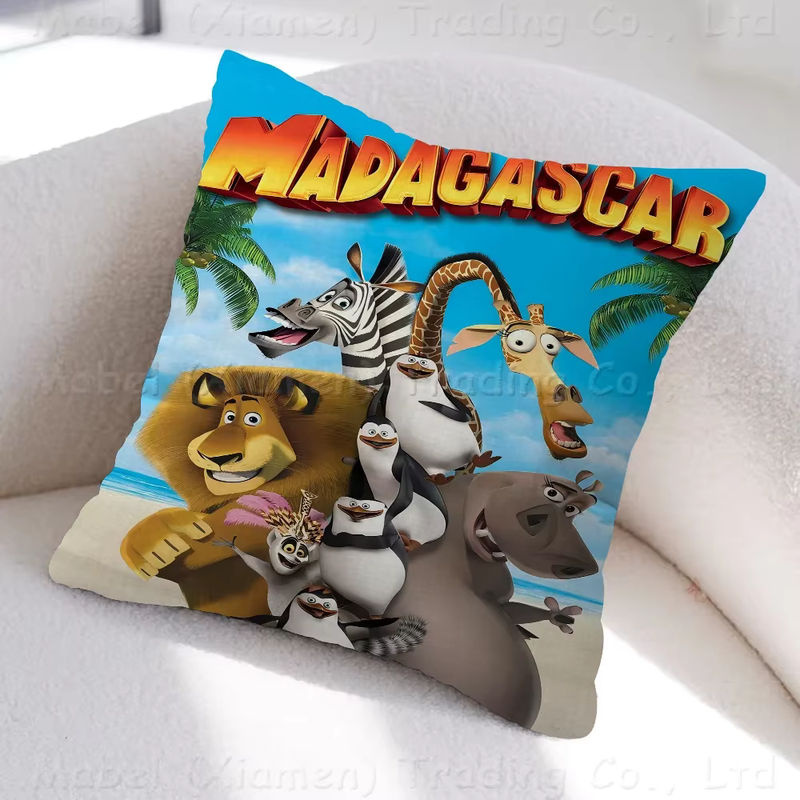 Personalisierter Madagaskar Kissenbezug mit Tiermotiven von Beast Kingdom, quadratisch, Mehrfarbig, Breite: 40 cm, Höhe: 40 cm, Tiefe: 40 cm - Bild 3