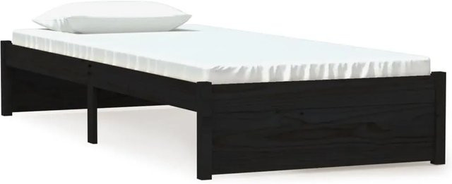 vidaXL Massivholzbett aus Kiefer in Schwarz, Small Single, B/T/H: 75 x 195,5 x 80,5 cm - Bild 1
