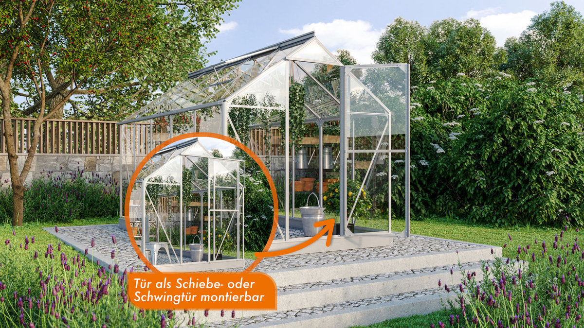 Vitavia Gewächshaus Triton 2500 in Smaragdgrün mit Stahlfundament und 3 mm ESG-Glas, 2,5 m² - Bild 4
