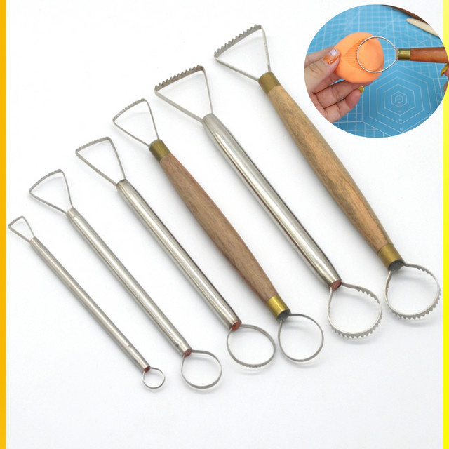 Edelstahl Ton Schaber in Silber für Keramik-Modellierung und feine Schnitzarbeiten im DIY-Kunsthandwerk - Bild 1