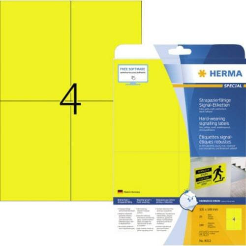 Herma Folienetiketten Gelb, 100 Stück, B: 10,5 cm, H: 14,8 cm, wetterbeständig und für Laserdrucker geeignet - Bild 1