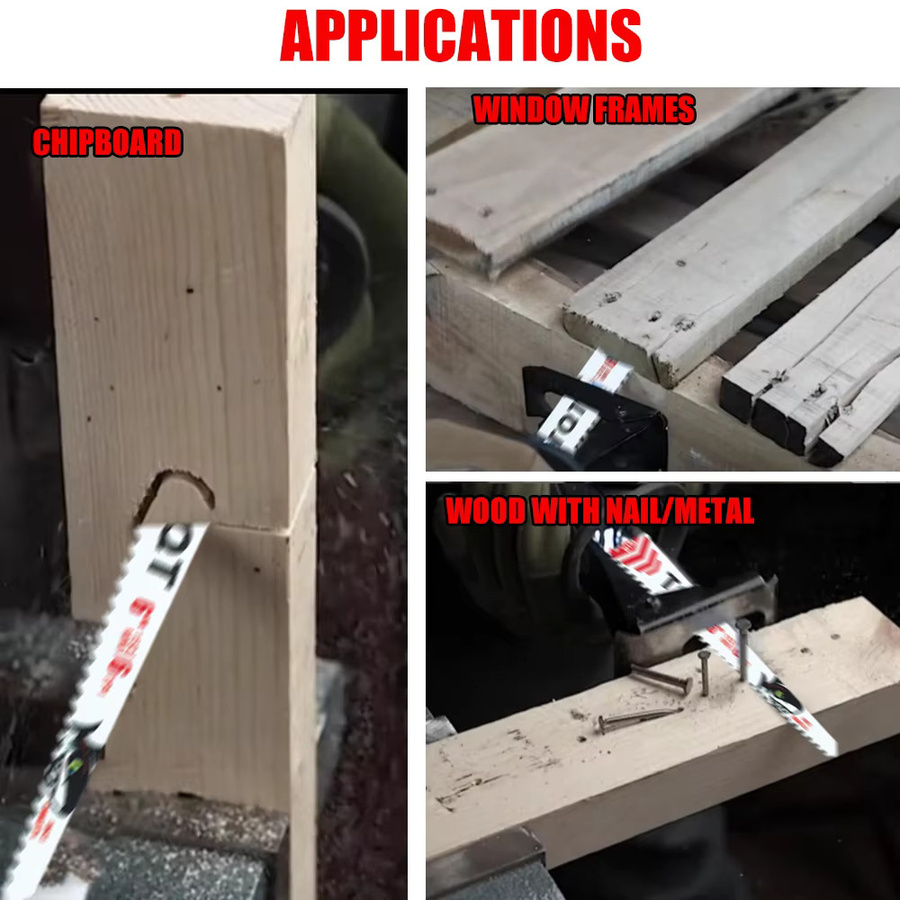5 Stück S611Df Säbelsägeblätter 6 Zoll aus Kohlenstoffstahl mit 6 TPI zum Schneiden von Holz, Kunststoff und Metall in Silber - Bild 3