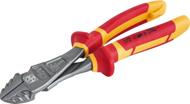 LUX-TOOLS Kraft-Seitenschneider VDE Professional aus gehärtetem Stahl in Rot, Länge: 200 mm - Bild 1