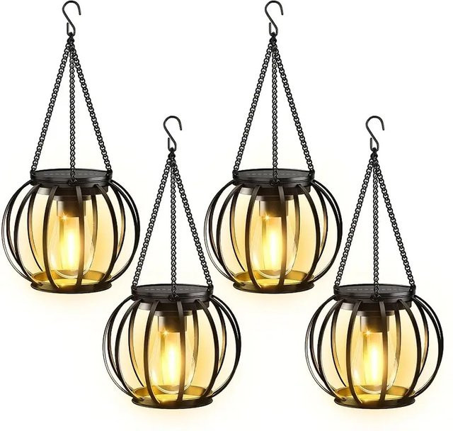 Leclstar Solarlaternen Set aus Metall mit warmweißem Filament-Licht für Garten und Terrasse - Bild 1