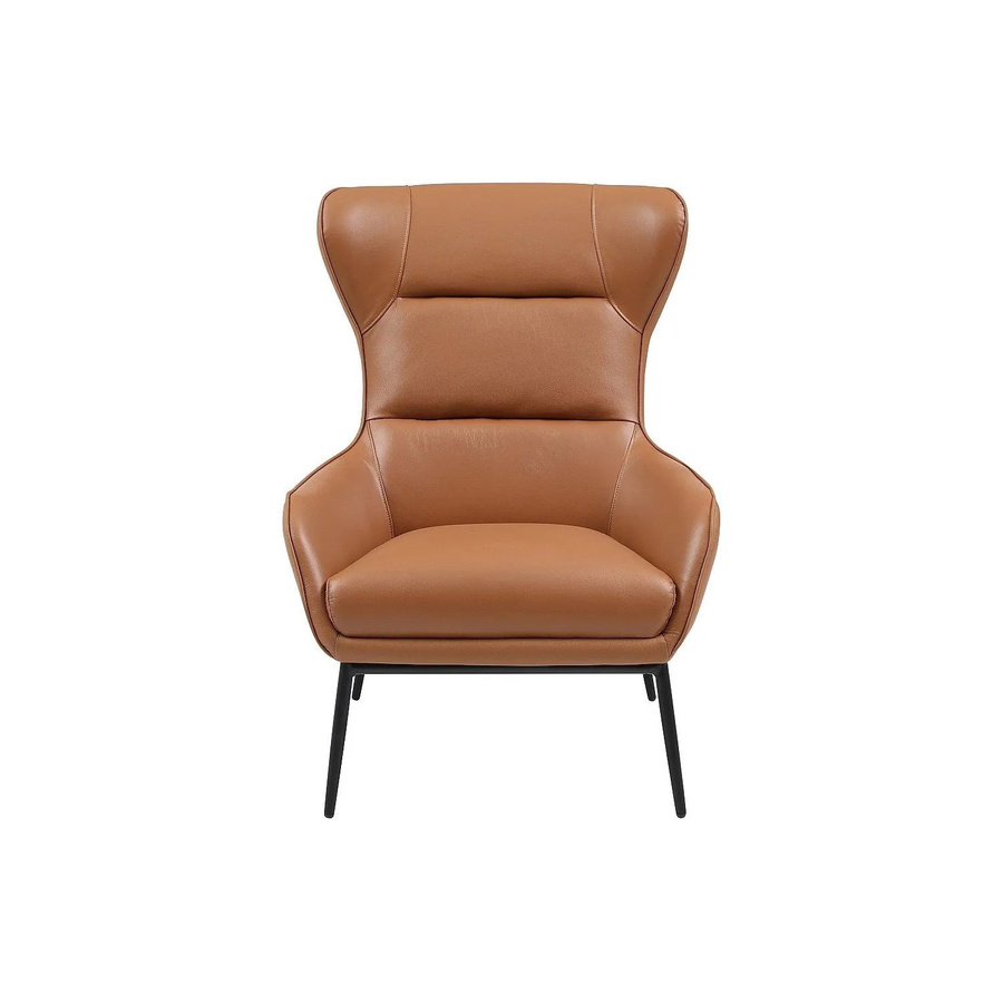 Vente-unique Sessel Dinnia mit gerader Rückenlehne aus Büffelleder in Kamelbraun, Breite: 69 cm, Tiefe: 69 cm, Höhe: 69 cm - Bild 2