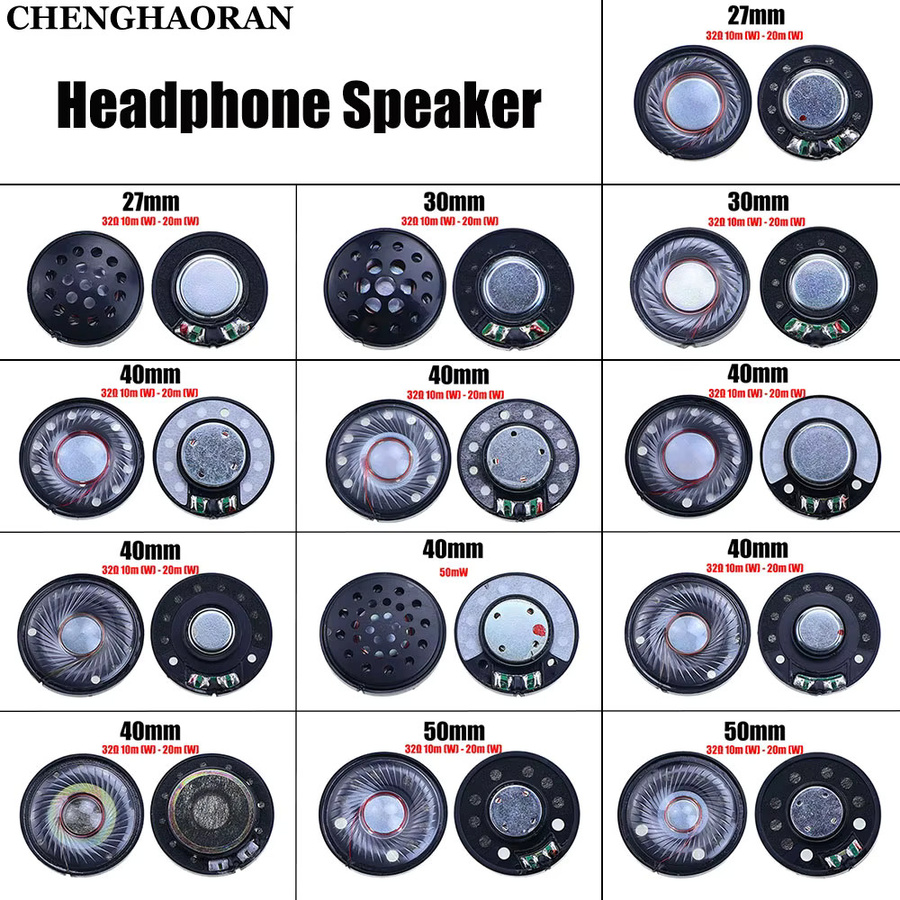 ChengHaoRan 2er-Set Hifi-Kopfhörer-Lautsprecher Treiber mit 32 Ohm und magnetischer Rauschunterdrückung in Schwarz - Bild 2