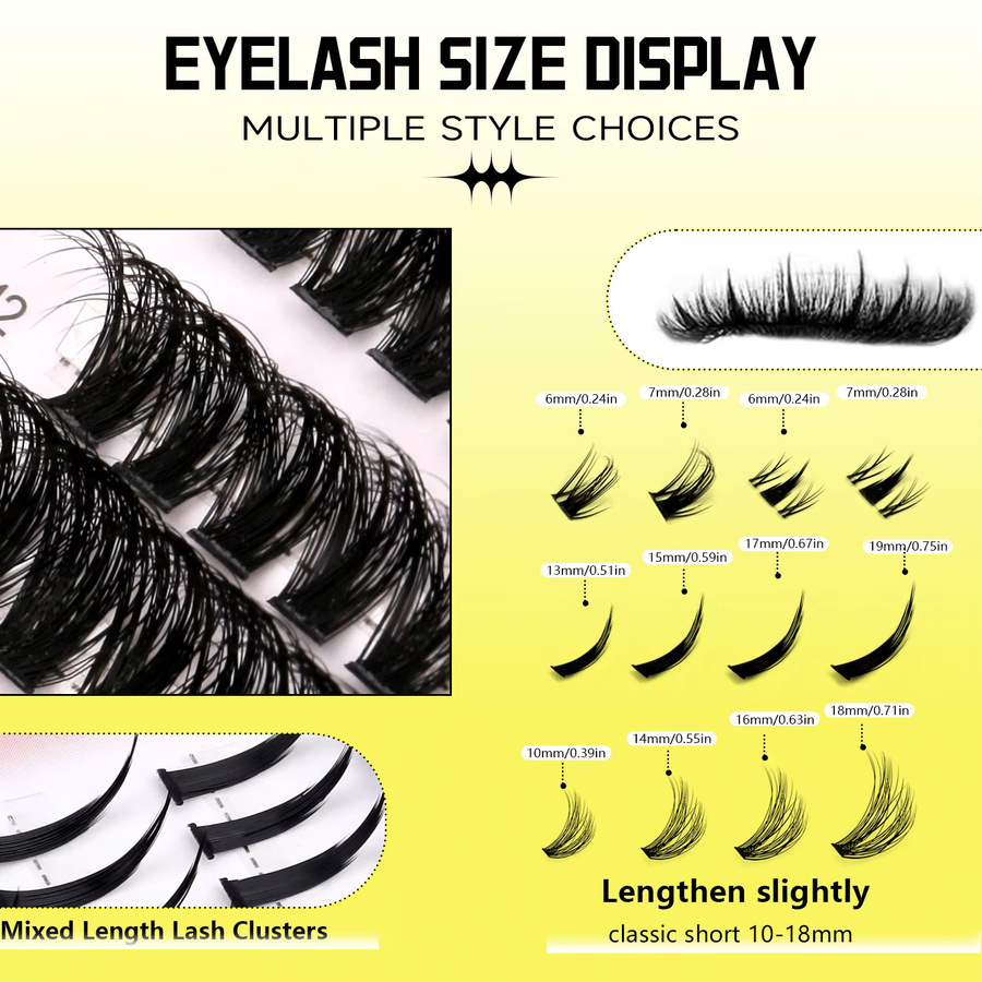VELTRINAY Wimpern-Cluster, Manga-Wimpern, Unisex - Bild 6