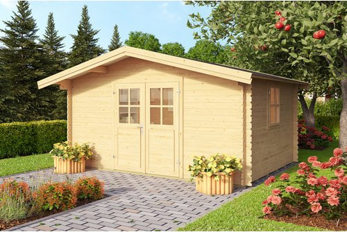 Mr. GARDENER Gartenhaus Donau aus Holz in Braun, B/H/T: 425 x 245,1 x 347 cm - Bild 1