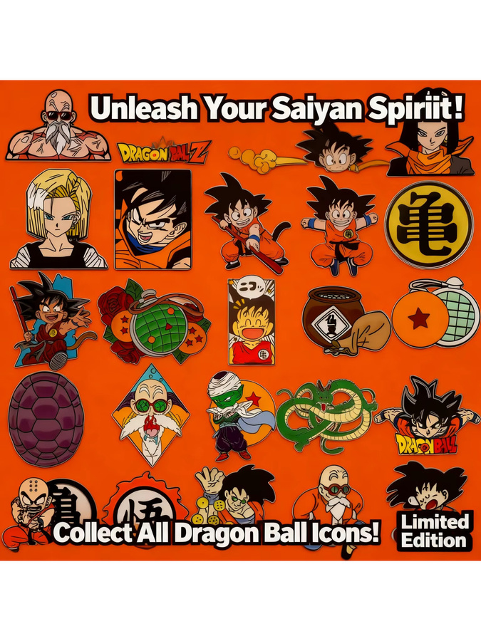 Bandai Dragon Ball Z Goku Charakter Anstecknadel, Legierung, Unisex - Bild 2