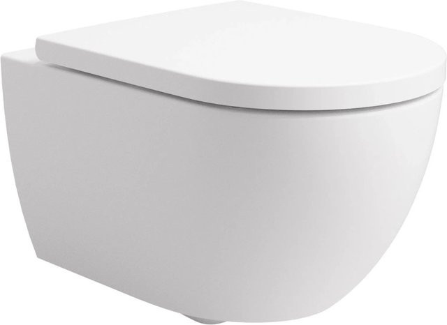 Stilform Soho Whirlflush Hänge-Wand-WC spülrandlos in Weiß Matt mit WC-Sitz und Soft-Close-Funktion, B/H/T: 36 x 33 x 52,5 cm - Bild 1