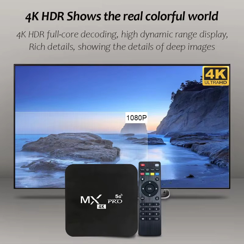 CLIBABIQBOX MX-PRO TV-Box mit Android 11, 8GB RAM, 128GB Speicher, 4K UHD, Dual-WLAN 4G/5G und Quad-Core Prozessor in Schwarz - Bild 2