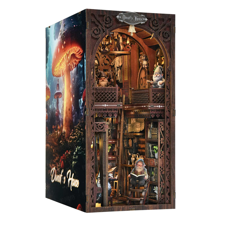 Battoom DIY 3D Holzpuzzle Bücherregal als Puppenhaus Regaleinsatz in Braun - Bild 4