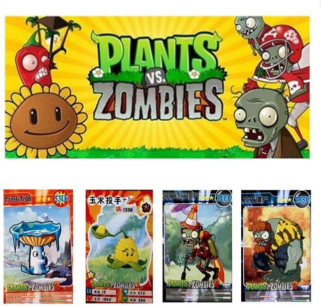 Bandai Plants vs. Zombies Erbsenschütze Sammelkarten, 10-teiliges Set - Bild 1