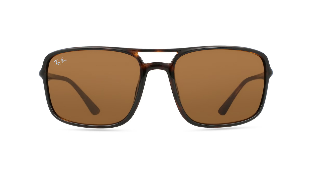 Ray-Ban RB 4375 Sonnenbrille, Vollrand, quadratisch, Kunststoff, Unisex, braun - Bild 1