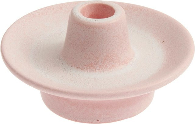 Rico Design Porzellankerzenhalter mit Schale in Rosa für Stabkerzen - Bild 1