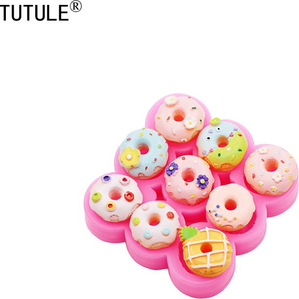 TUTULE Silikonform für DIY Donut-Keks-Ohrringe und Epoxidharz in Pink, runde Form für Knetmasse und Schokolade - Bild 1