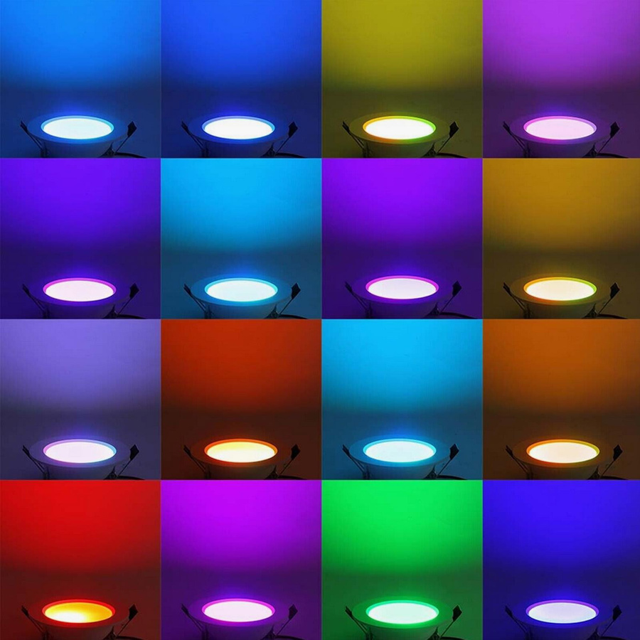 TOMTOP JMS 10er Set RGB LED Bodenstrahler IP67 wasserdicht, dimmbar und farbwechselnd, rund, Edelstahl Silber, für Außenbereich, Garten und Sauna - Bild 5