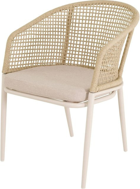 Lesli Stuhl Kioto modern in Beige mit Rattan-Optik, H: 77 cm, B: 56 cm, T: 62 cm - Bild 1