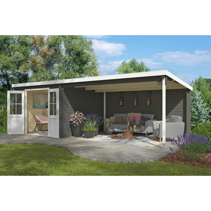 Lasita Maja Gartenhaus St Louis in Grüngrau, B/H/T: 701 x 211 x 319 cm - Bild 2