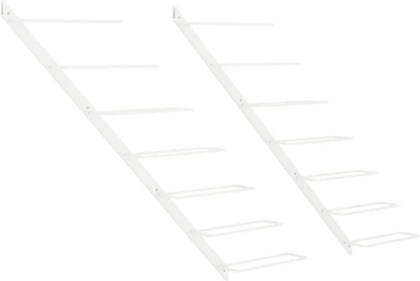 vidaXL Wand-Weinregale aus Metall für 7 Flaschen, 2er-Set, Weiß