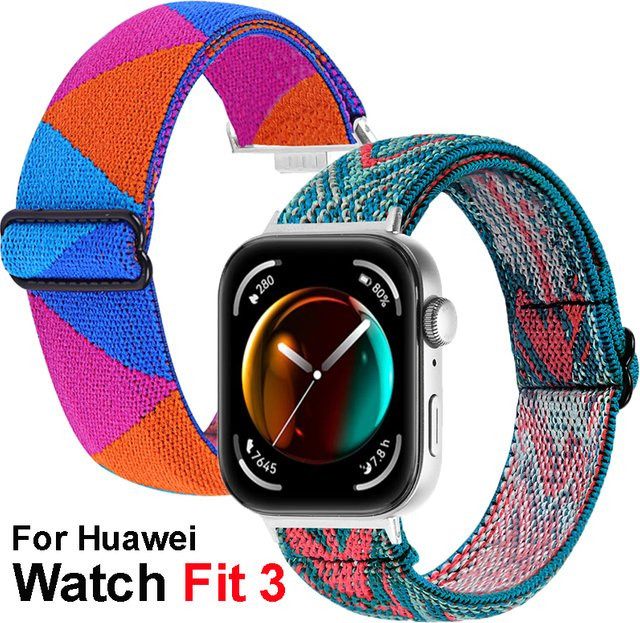 jansin Uhrenarmband Nylon, Bunt, Unisex, Huawei Watch Fit 3 - Bild 1