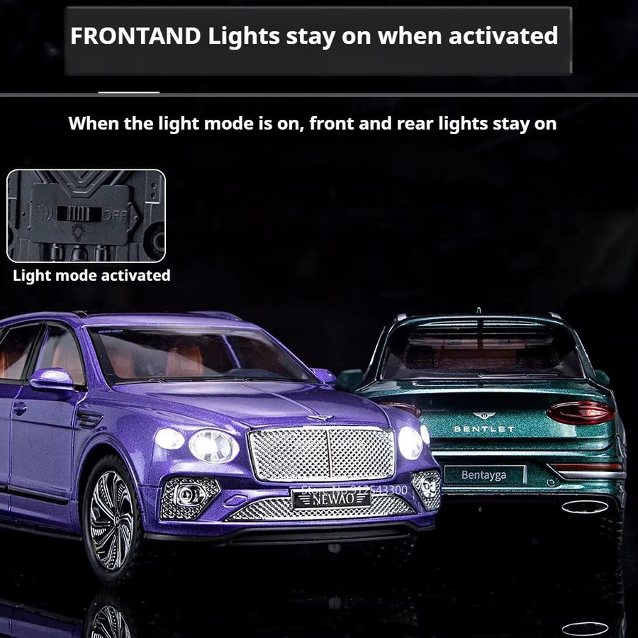 RMZ city Bentayga Continental Automodell, 1:24, mit Sound und Licht, Schwarz - Bild 2