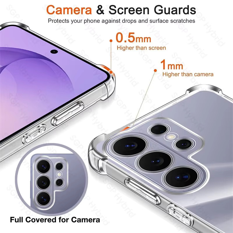 Stoßfeste Silikon-Schutzhülle für Samsung Galaxy S26 Ultra und S26 Plus in Transparent mit Airbag-Schutz - Bild 4