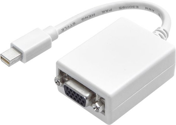 Vivanco Mini DisplayPort auf VGA Adapter in Weiß, 0,1 m - Bild 1