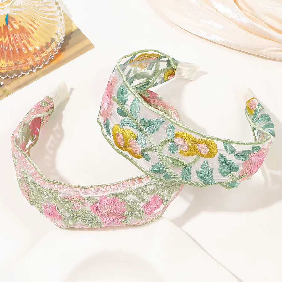 FORWOT Haarband Chiffon Stickerei Blume, Damen - Bild 2