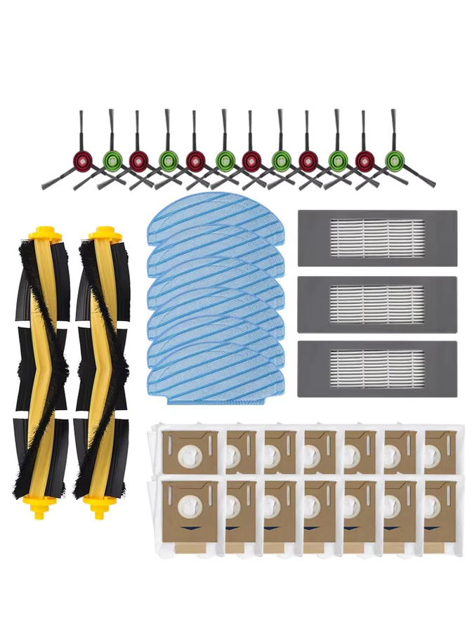 Ecovacs Ersatzteil-Set für Deebot OZMO T8, T8 Max, T8 AIVI, T9+, N8 Pro und N10 Plus in Multicolour bestehend aus Hauptbürste, Seitenbürste, Filter und Staubbeutel - Bild 4