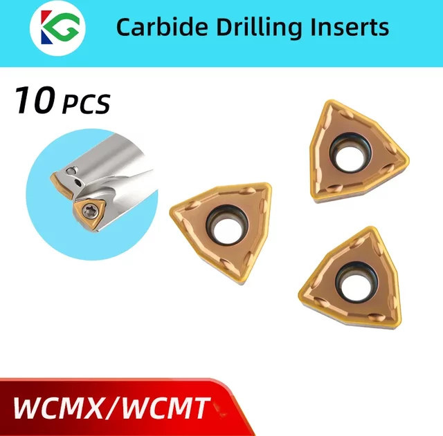 10 Stück KEERNUO Hartmetalleinsätze für WCMX Bohrblätter in Gold - Bild 1
