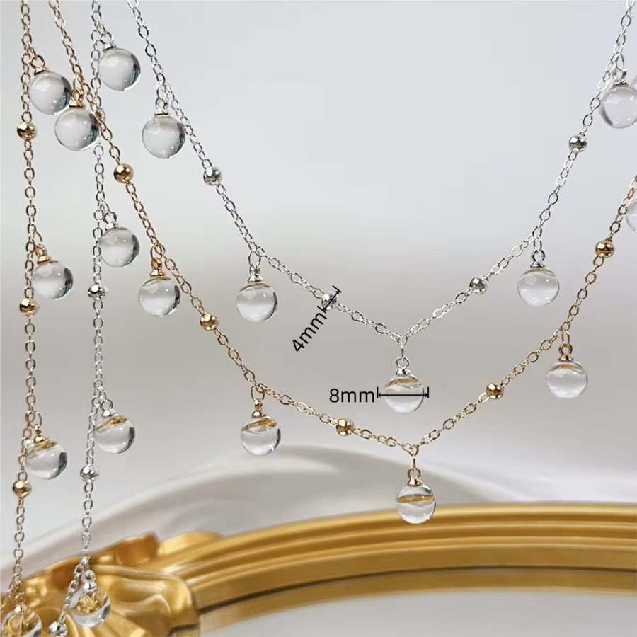 Glasperlen mit Metallketten, 1 Meter, Damen - Bild 2