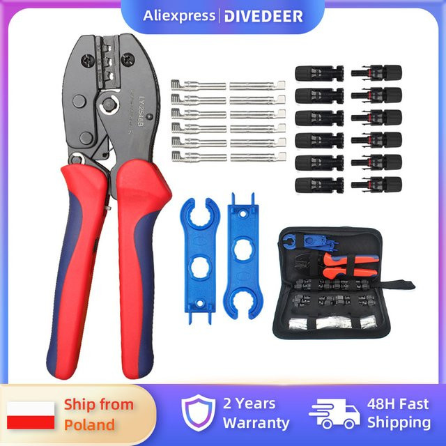 DIVEDEER Solar-PV-Crimpwerkzeug-Set für MC4-Stecker mit Kabelabisolierer und Schraubenschlüssel-Kit in Multicolour - Bild 1
