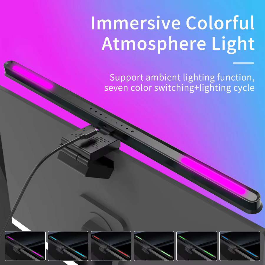 MeeToo LED Monitor Lichtleiste in Schwarz mit dimmbarer Touch-Steuerung für Home Office und zum Arbeiten - Bild 2