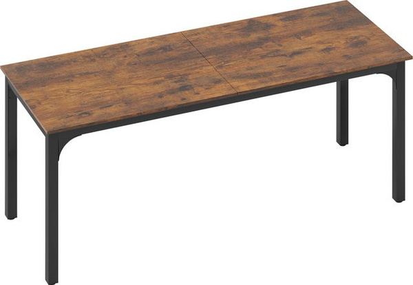 HOMCOM Schreibtisch im Industrie-Design mit Stahlgestell, Computertisch für Home Office und Schlafzimmer, Farbe: Braun, B/T/H: 200 x 60 x 75 cm