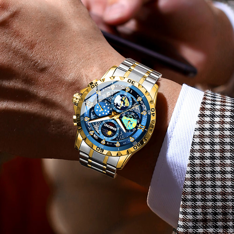 BINBOND Chronograph, Automatik, Edelstahl, Blau, Herren - Bild 4