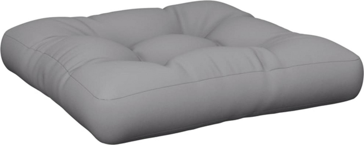 Vidaxl Palettenkissen Grau aus Stoff, quadratisch, B/T/H: 58 x 58 x 10 cm - Bild 1
